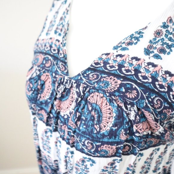 LOFT Paisley Print Pleated Flowy Top XS - Picture 2 of 2